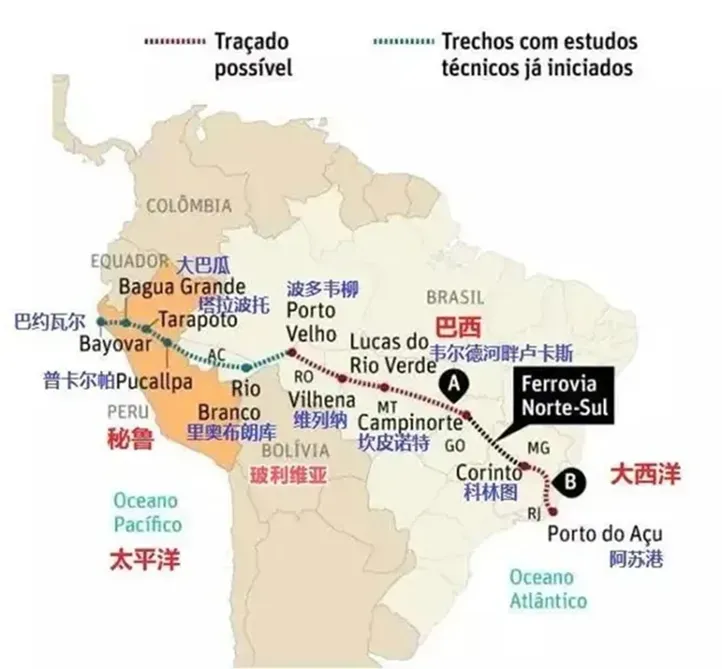 中國與巴西簽署兩洋鐵路合作諒解備忘錄，打造6500公里南美大陸橋