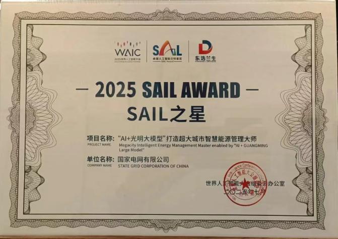 最高獎項！國家電網(wǎng)為能源領域唯一入選